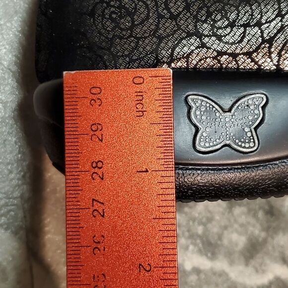 Alegria Meri Black Leather Rose Florette Water Resistant Leather Fur Ankle Boots - Picture 12 of 13